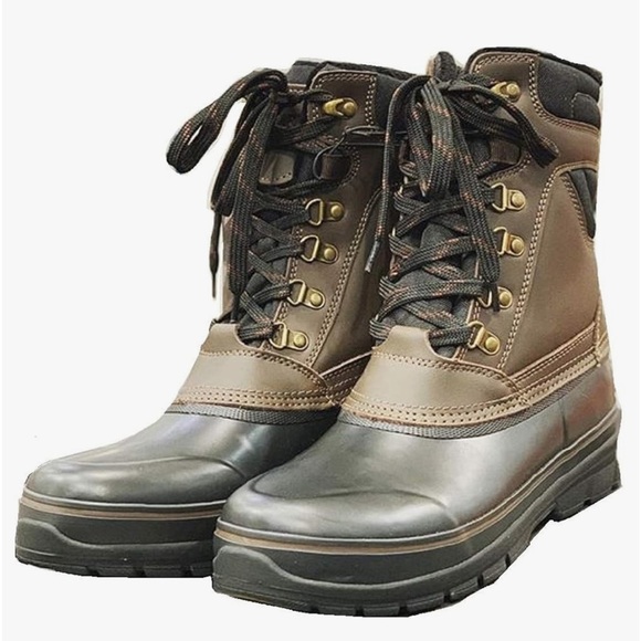 Khombu Men Insulated Duck Boots Kenny Size US 9 M Brown Leather - Picture 1 of 9